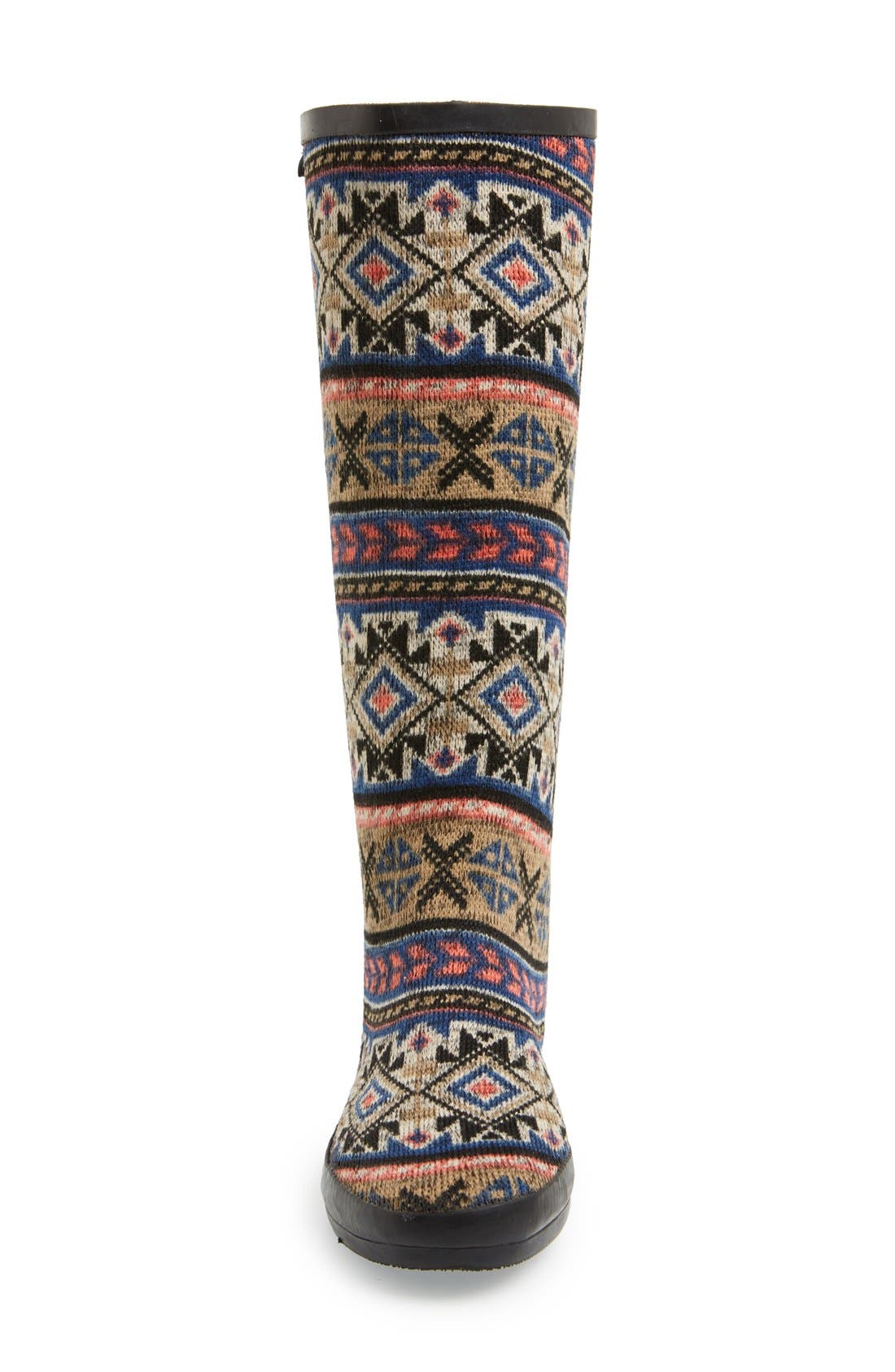'Aubrie' Fair Isle Knit Rain Boot, Alternate, color, PURPLE