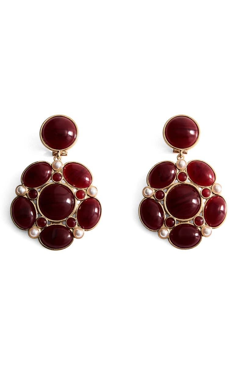 MANGO Resin Drop Earrings, Main, color, Red