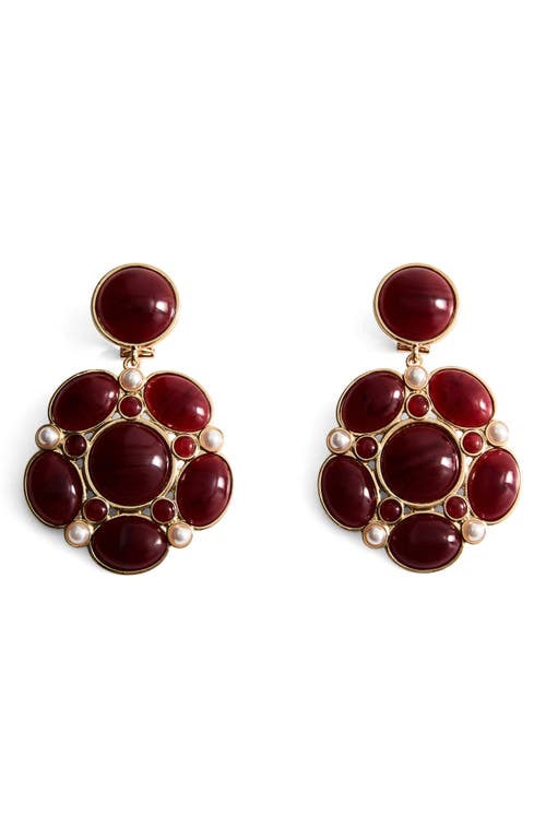Mango Resin Drop Earrings In Red