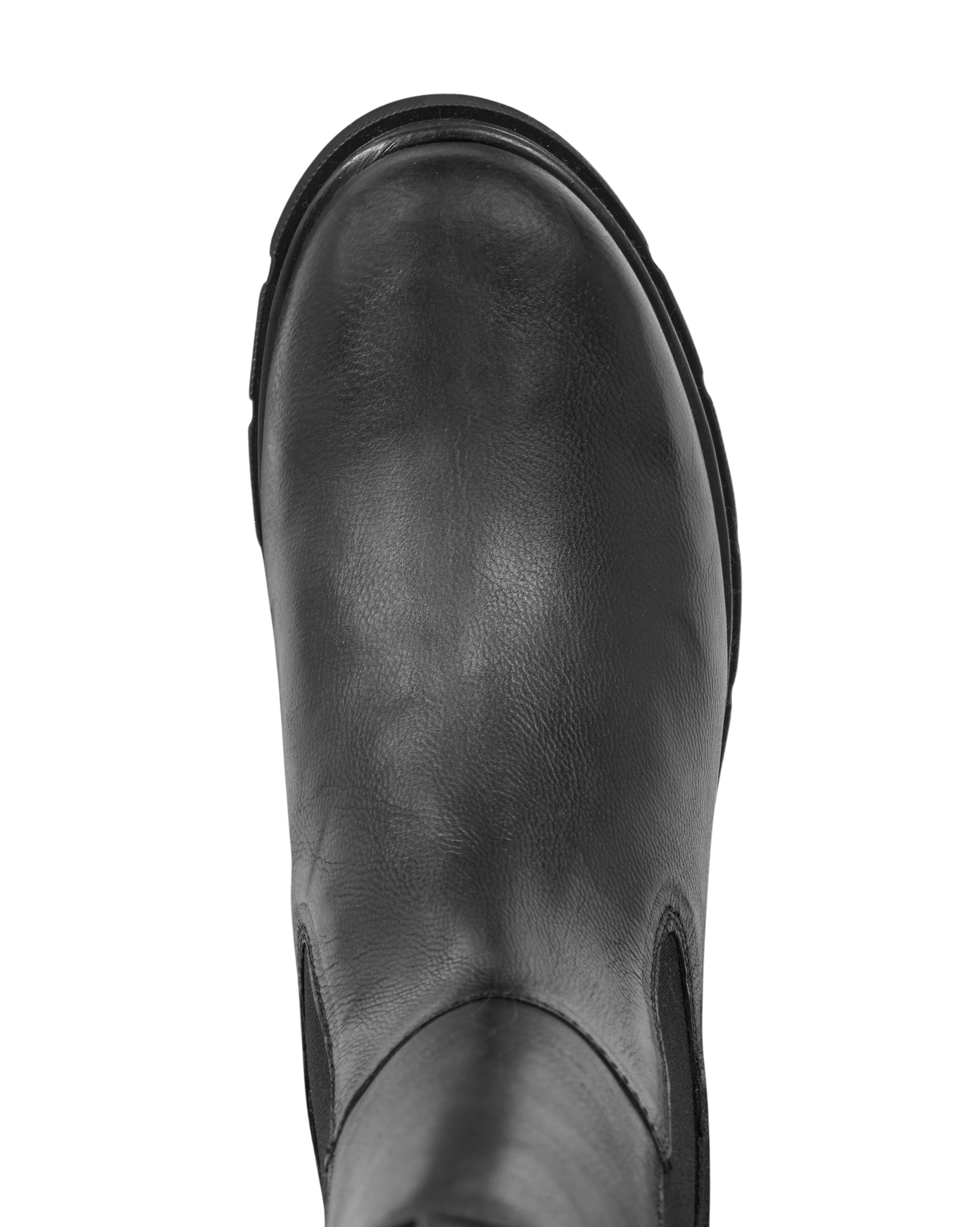 Celtic & Co. Chunky Tall Chelsea Boot, Alternate, color, Black Leather
