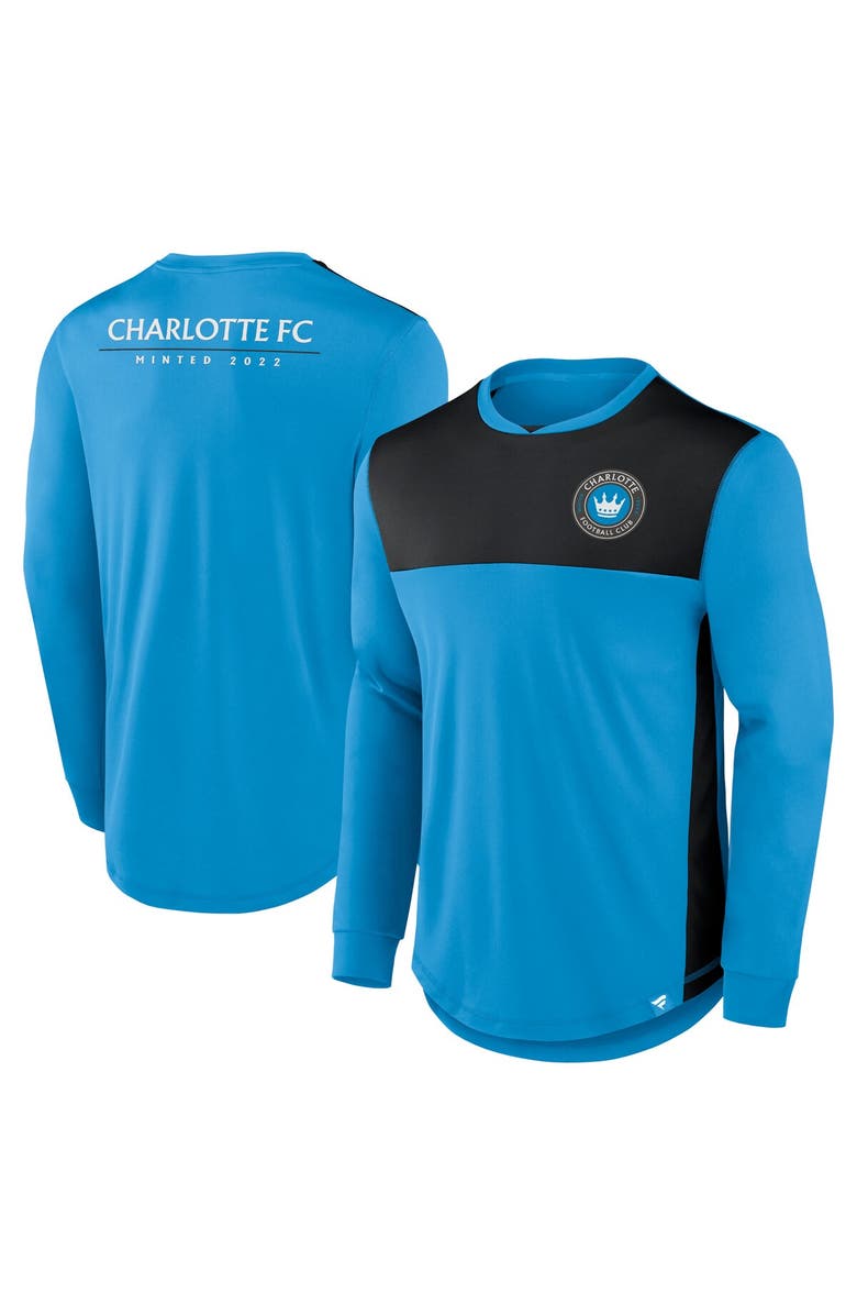 FANATICS Men's Fanatics Branded Blue Charlotte FC Mid Goal Long Sleeve T-Shirt, Alternate, color, 