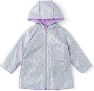 Pippa & Julie Kids' Kyla Sequin Hooded Rain Jacket