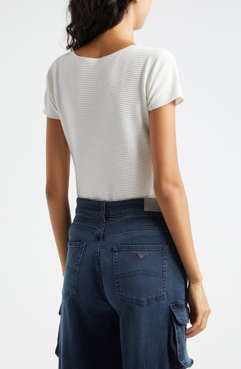 Emporio Armani Ottoman Rib T-Shirt, Alternate, color, Off White