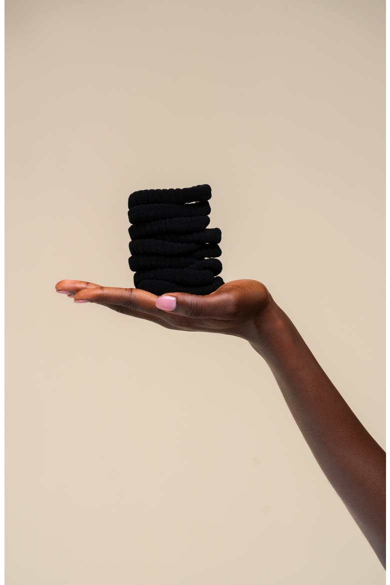 10-Pack Rib Hair Elastics, Alternate, color, BLACK
