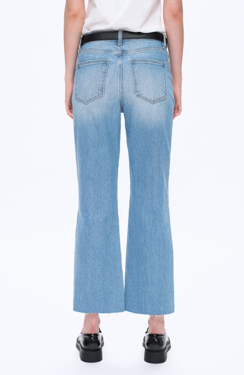 Bayeas High Waist Relaxed Raw Hem Straight Leg Jeans In Blue