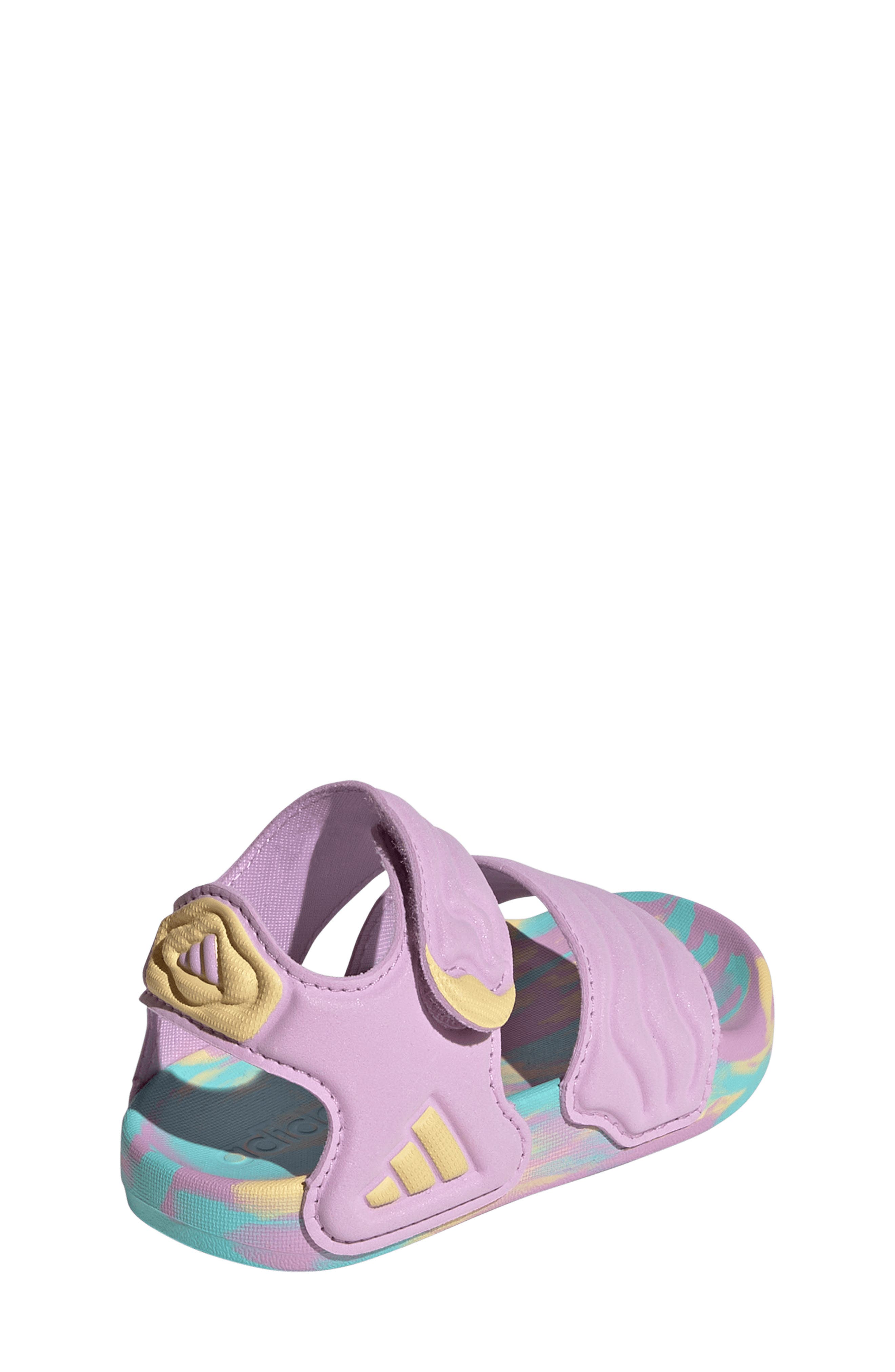 Kids' Adilette Sandal, Alternate, color, LILAC/ ORANGE / AQUA