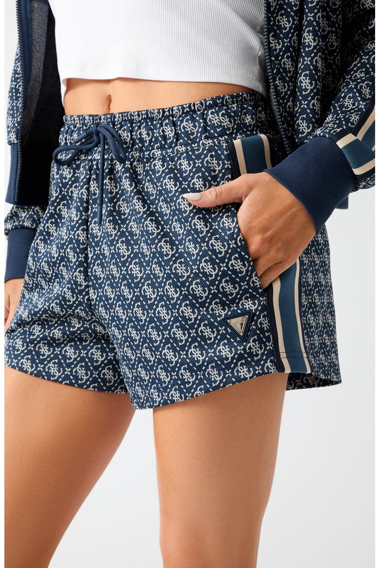 4G Logo Jacquard Drawstring Shorts, Alternate, color, OPEN BLUE