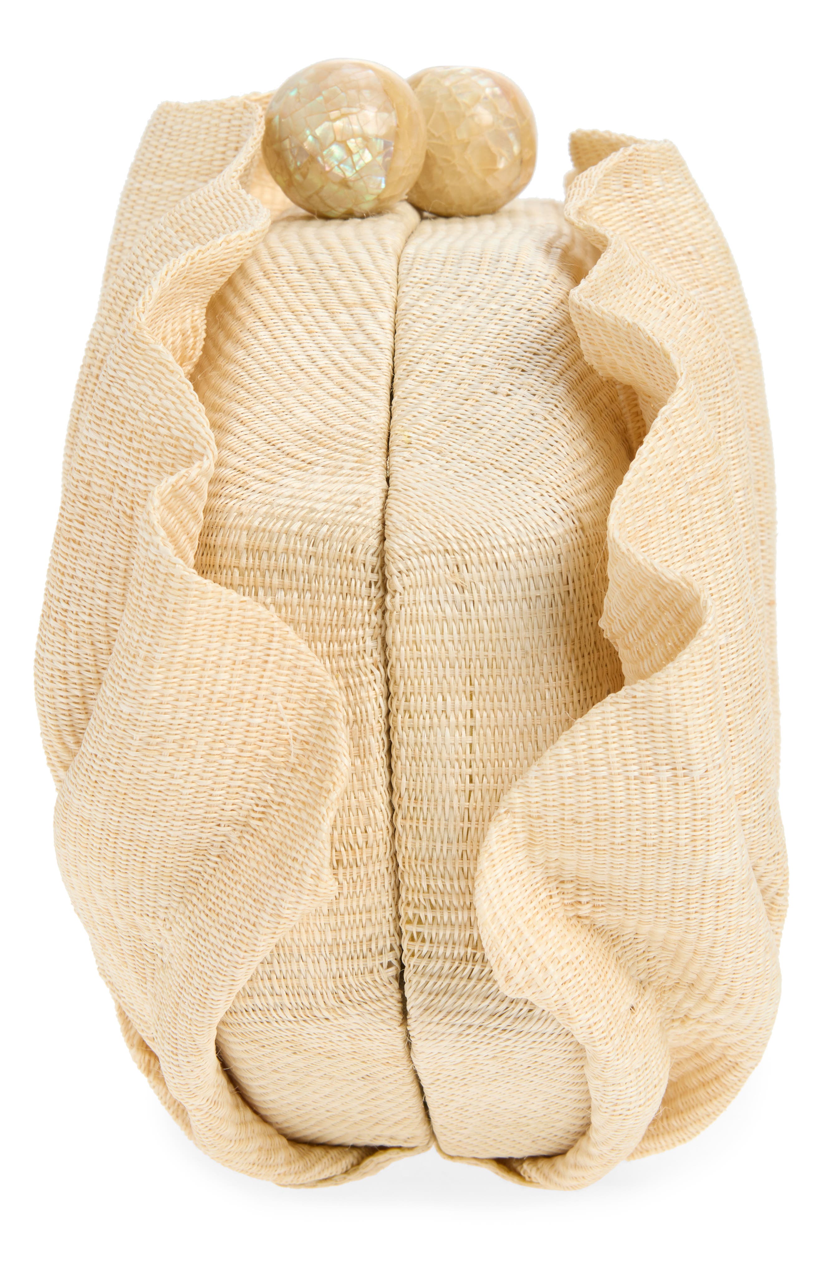 POOLSIDE The Origami Scallop Clutch, Alternate, color, Sand