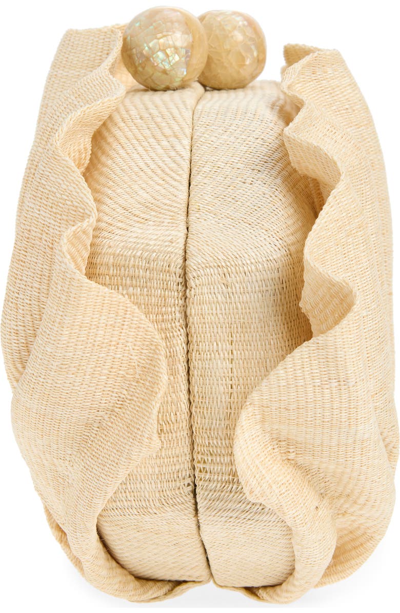 POOLSIDE The Origami Scallop Clutch, Alternate, color, Sand