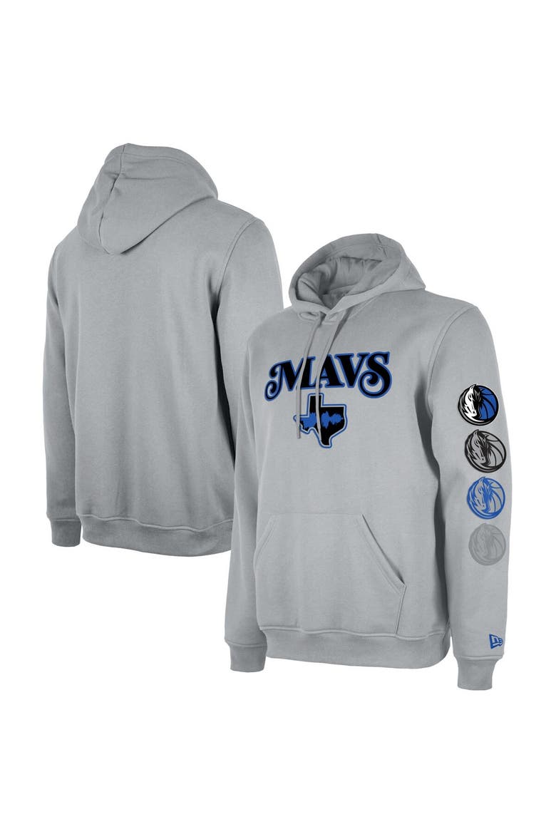 Men's New Era Gray Dallas Mavericks 2023/24 City Edition Big & Tall Pullover Hoodie, Main, color, Gray
