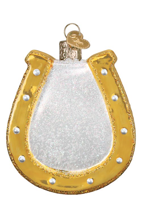 Old World Christmas Horseshoe Glass Ornament In Gold