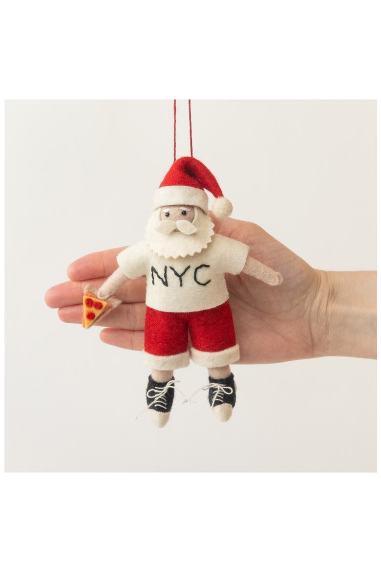 NYC Santa Ornament, Alternate, color, RED