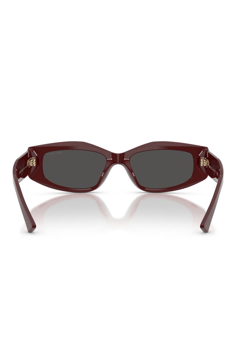 53mm Irregular Sunglasses, Alternate, color, CRANBERRY / DARK GREY