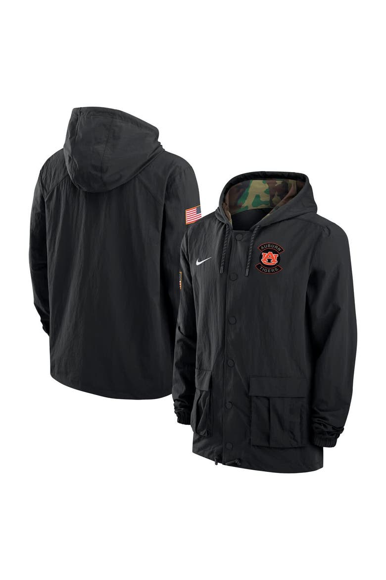 Men's Nike Black Auburn Tigers 2025 NCAA Military Appreciation Full-Snap Jacket, Main, color, Black
