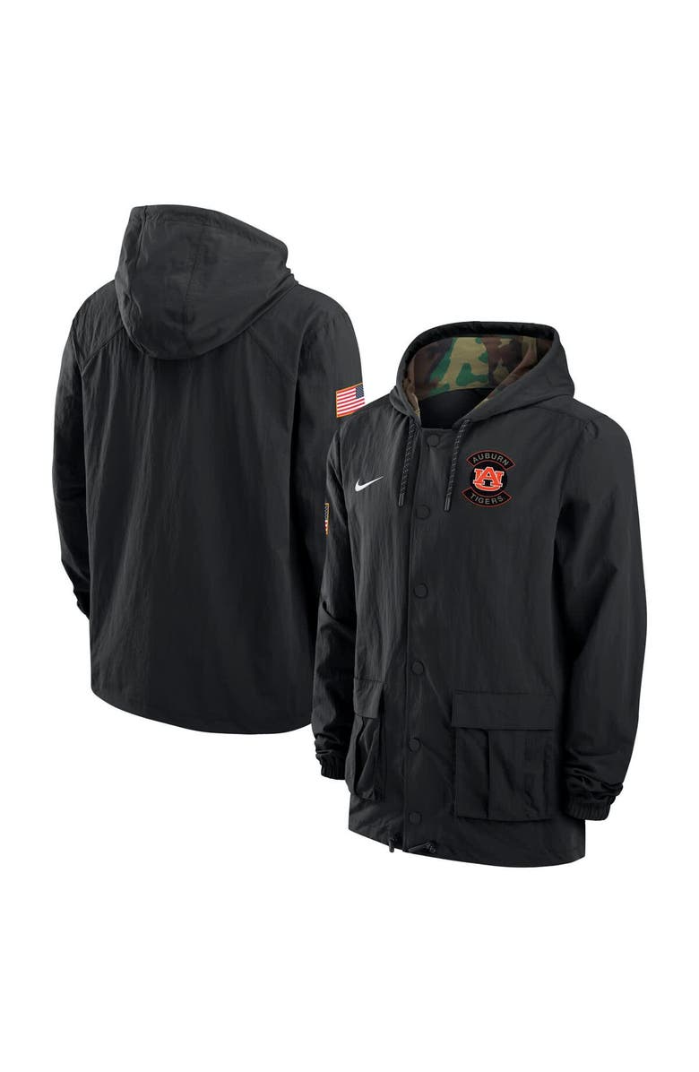 Nike Men's Nike Black Auburn Tigers 2025 NCAA Military Appreciation Full-Snap Jacket, Main, color, Black