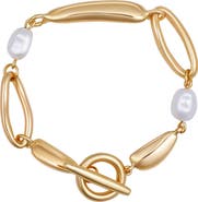 Vince Camuto Faux Pearl Nugget Toggle Bracelet