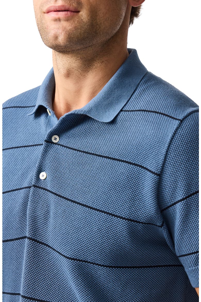 Turners Bay Stripe Polo, Alternate, color, BLUESTONE
