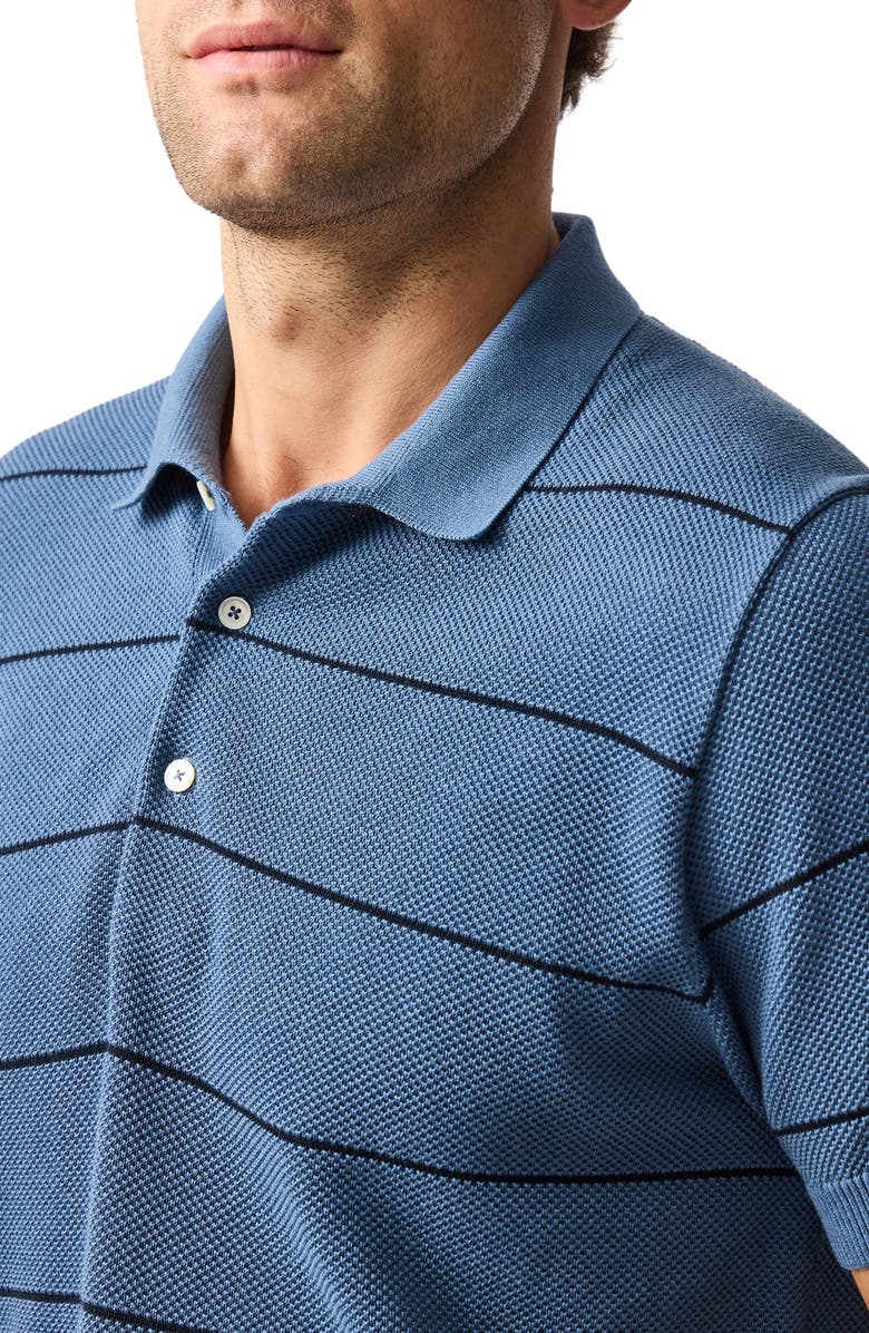 Rodd & Gunn Turners Bay Stripe Polo, Alternate, color, Bluestone