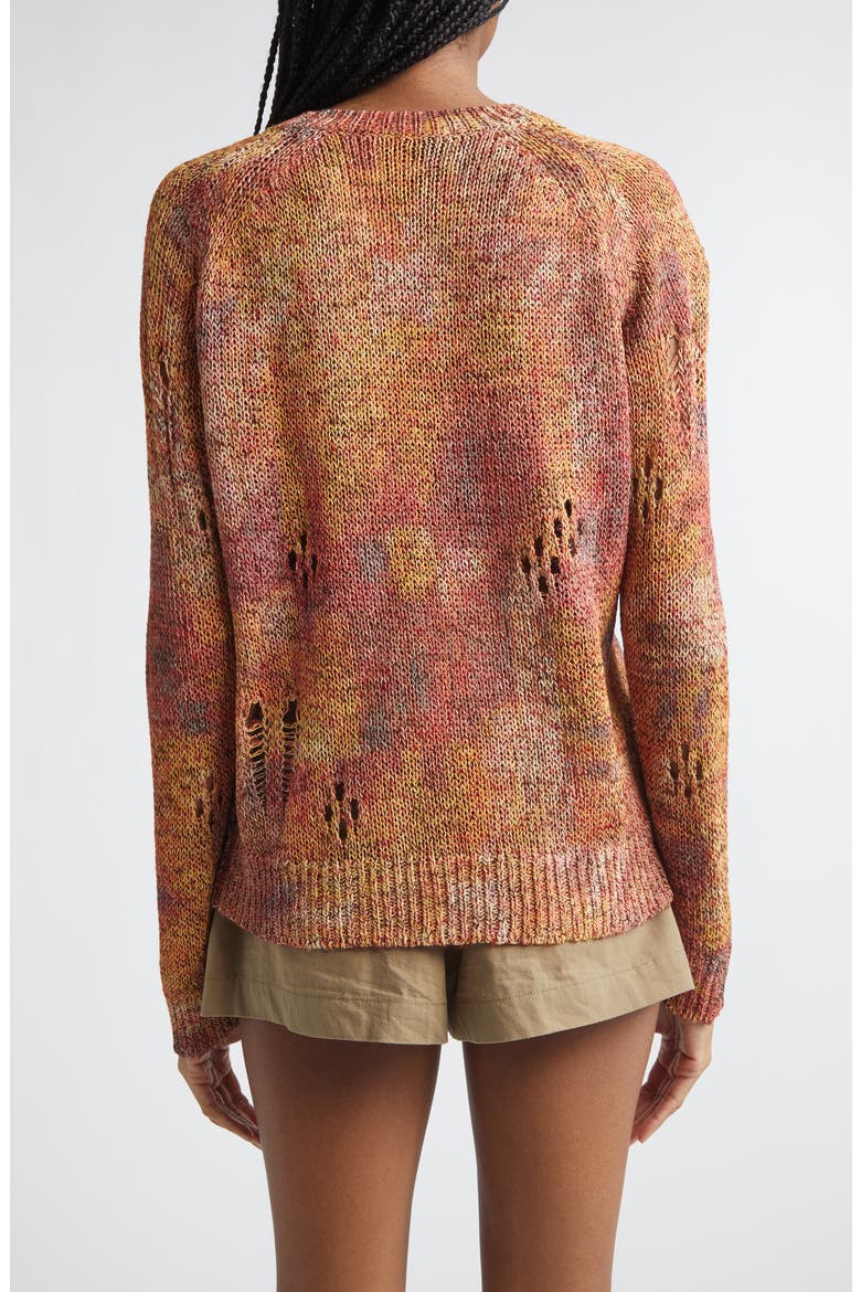 Haby Openwork Ladder Stitch Sweater, Alternate, color, ORANGE