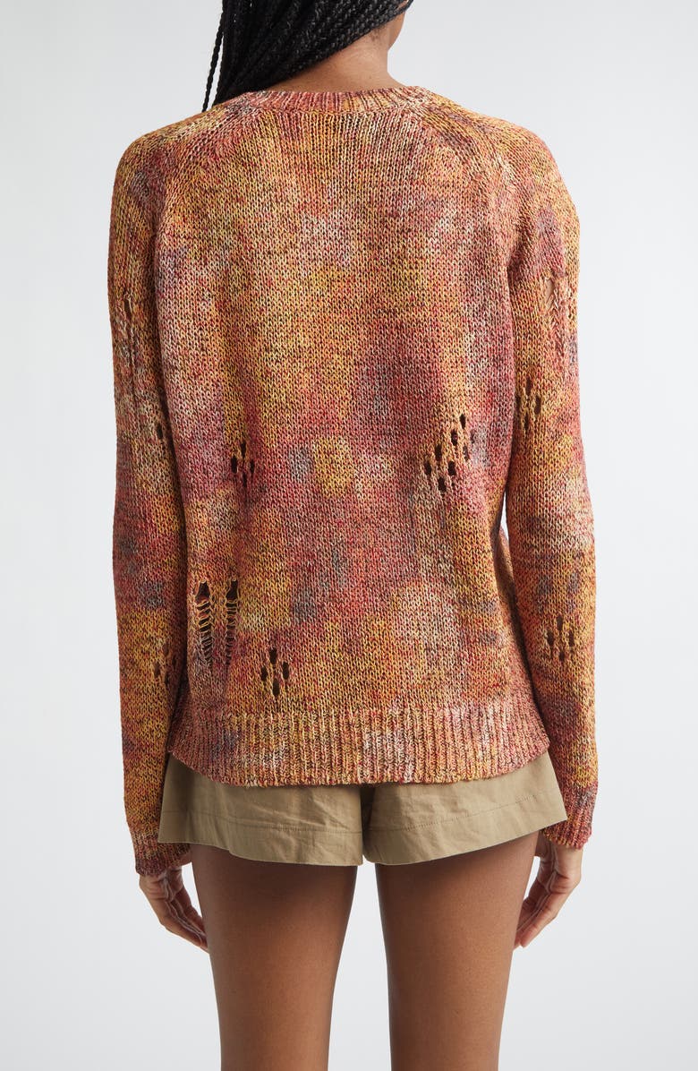 Isabel Marant Haby Openwork Ladder Stitch Sweater, Alternate, color, Orange