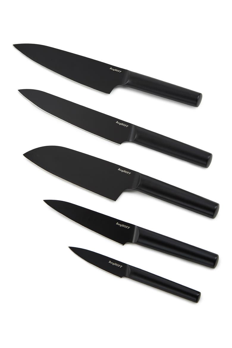 DiNA Boron 6-Piece Knife Block, Alternate, color, BLACK