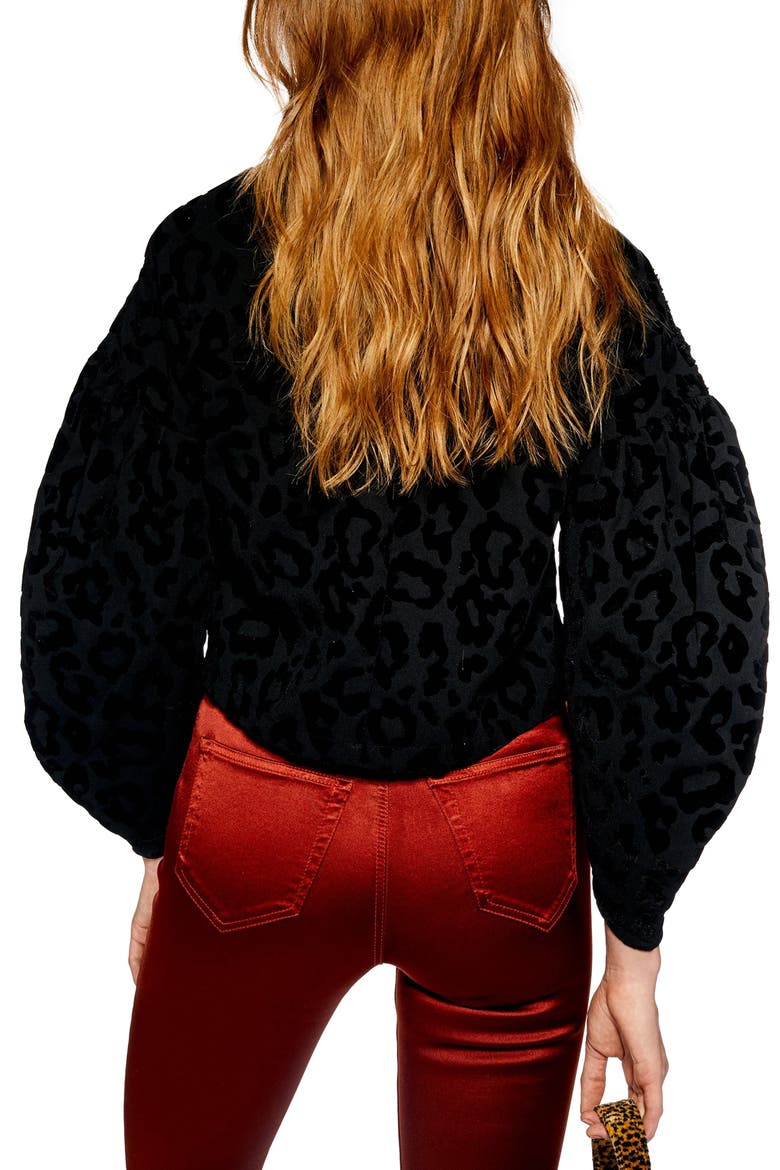 Sequin Embellished Leopard Sweater, Alternate, color, BLACK