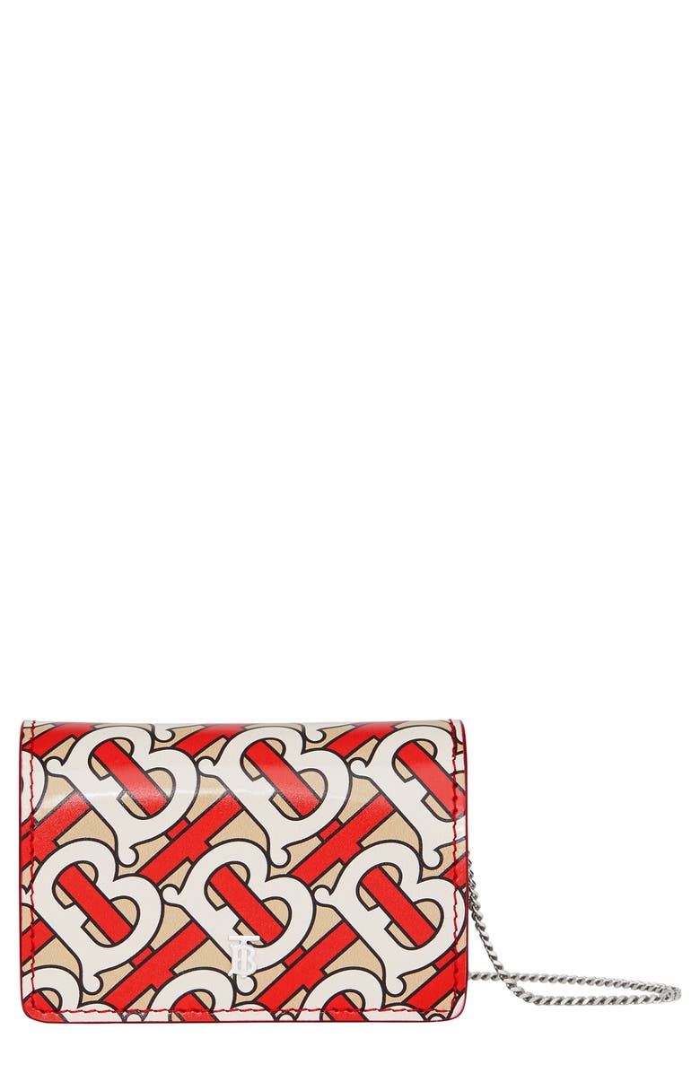Burberry Jessie TB Monogram Print Card Case, Main, color,