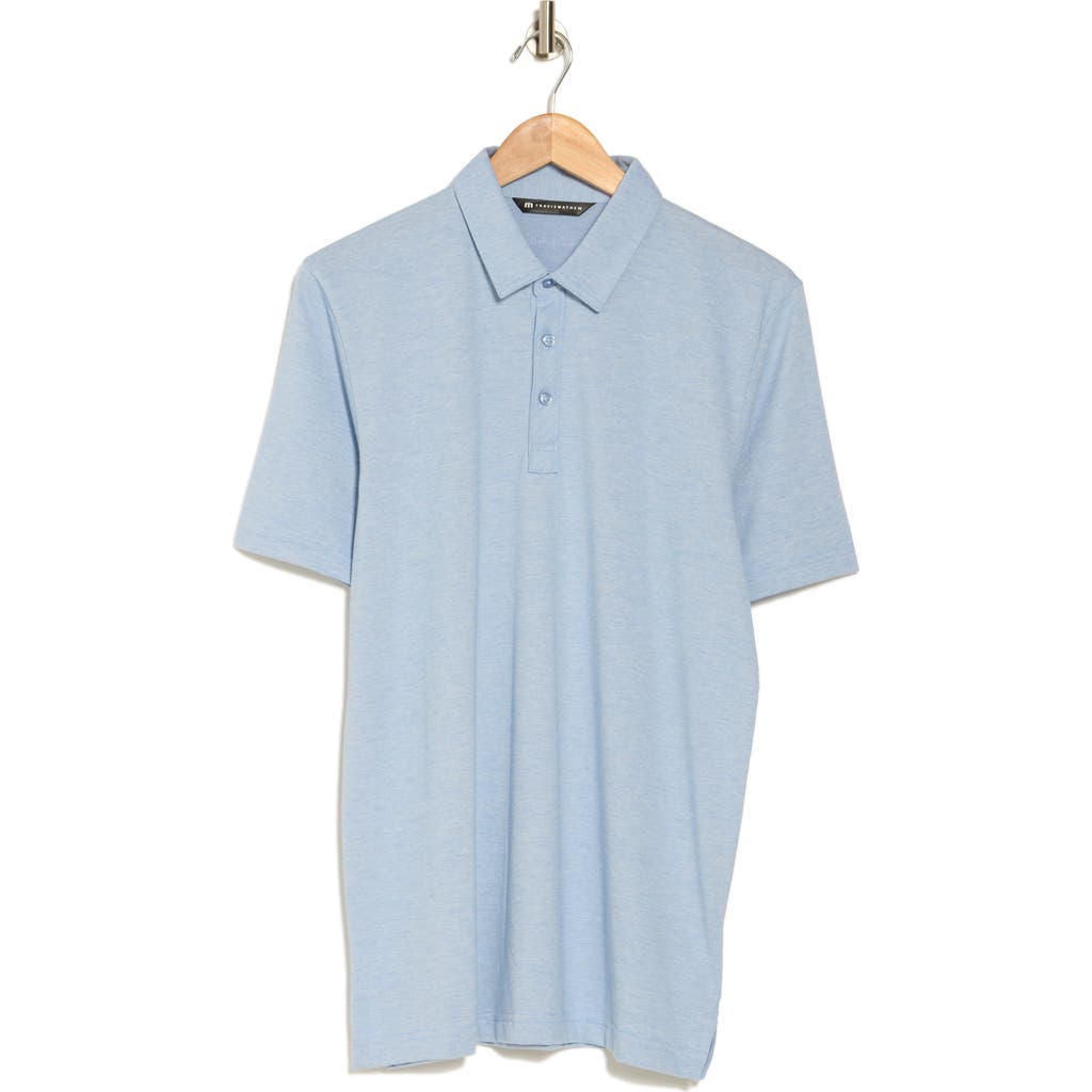 Travismathew Travis Mathew The Zinna Polo Shirt In Heather Light Blue