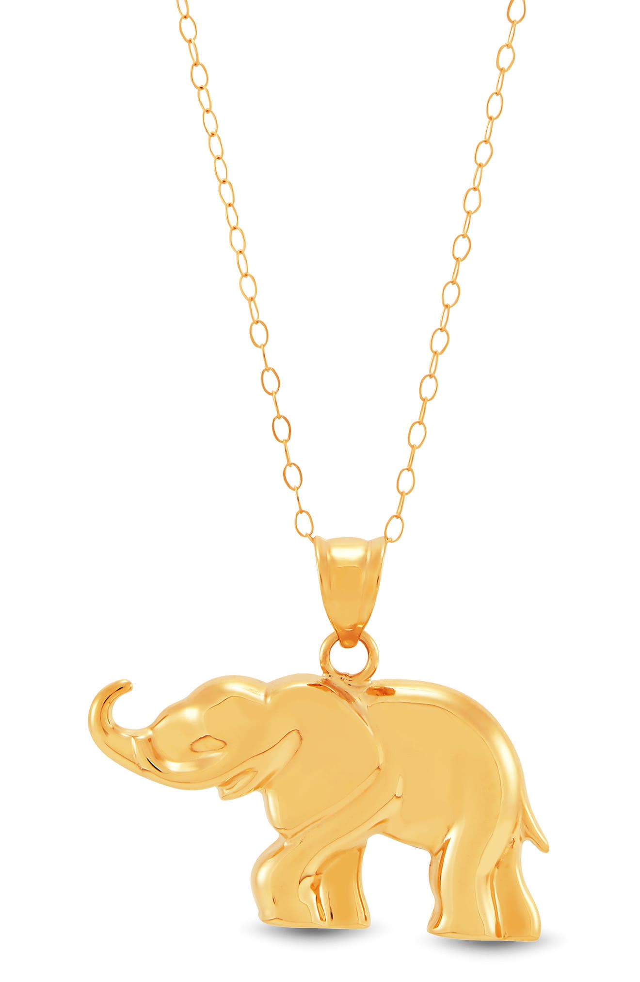 Frankie & Zoe 10K Yellow Gold Elephant Pendant Necklace
