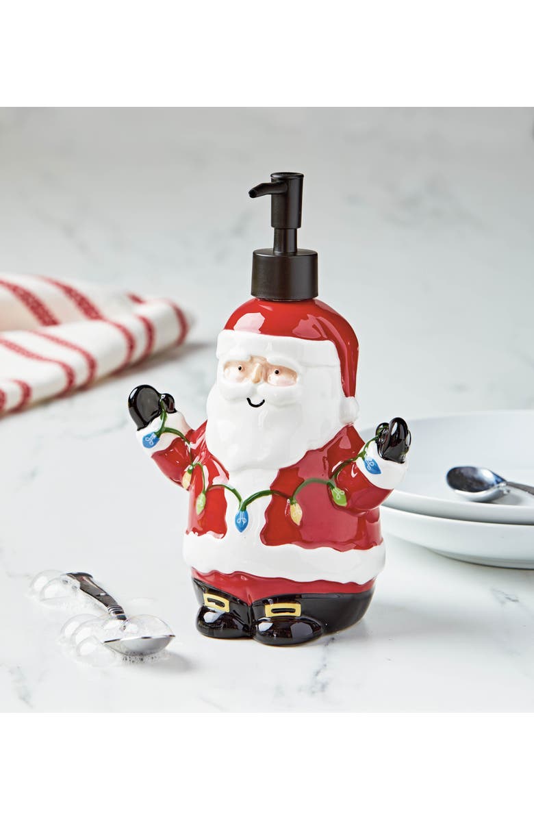 tag Red Santa Soap Pump Dispenser for Holiday Hand Washing, Alternate, color, Red