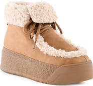 BC Footwear Warm & Fuzzy Faux Shearling Platform Bootie