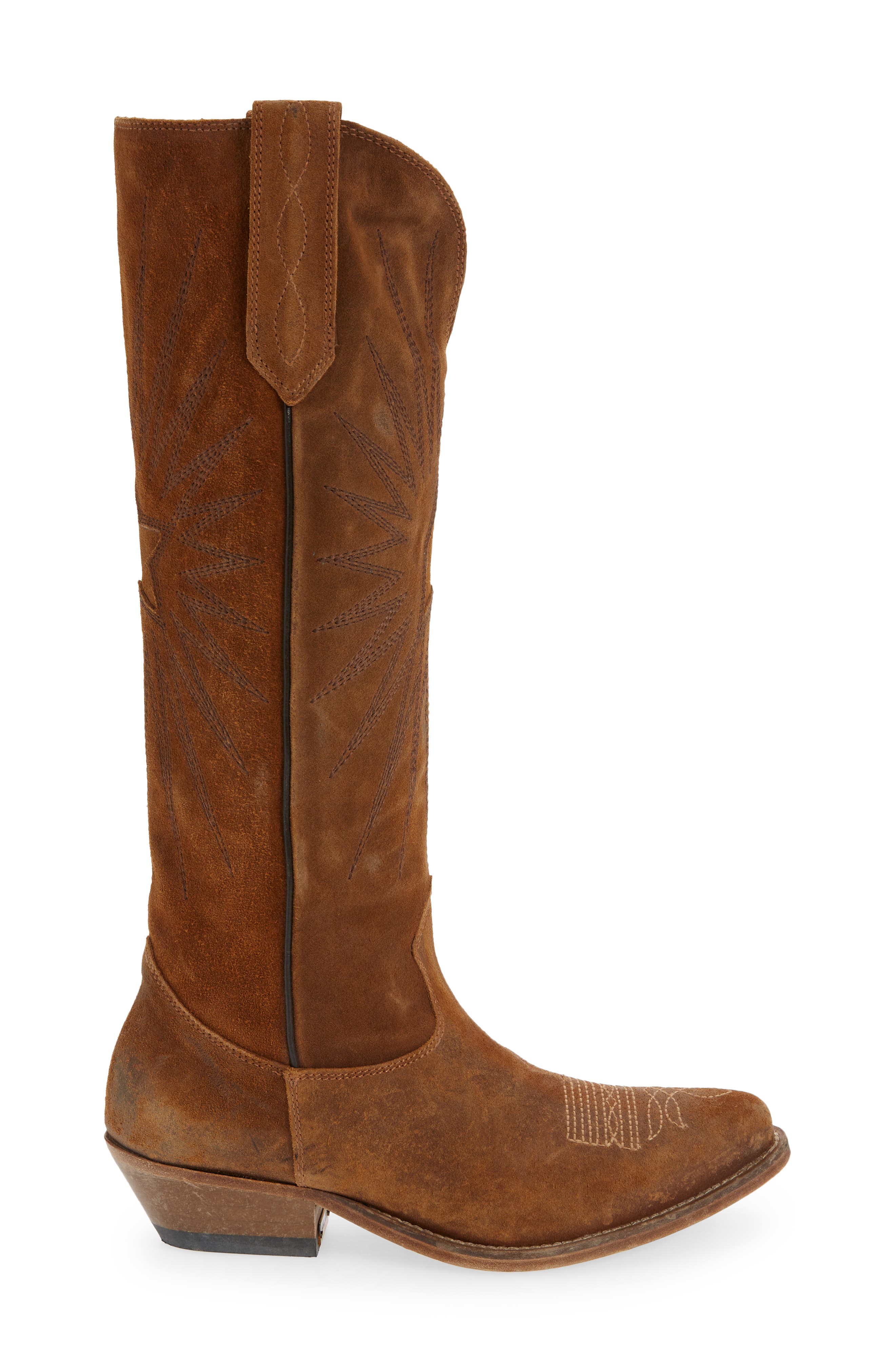Golden Goose Wish Star Western Suede Tall Boot, Alternate, color, 