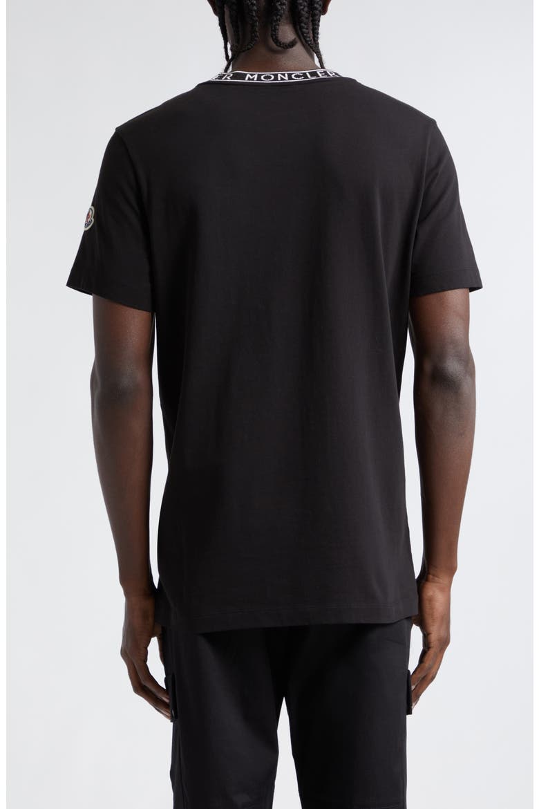 Logo Jacquard Crewneck T-Shirt, Alternate, color, BLACK