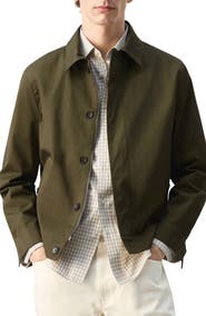 MANGO Water Repellent Cotton Twill Jacket