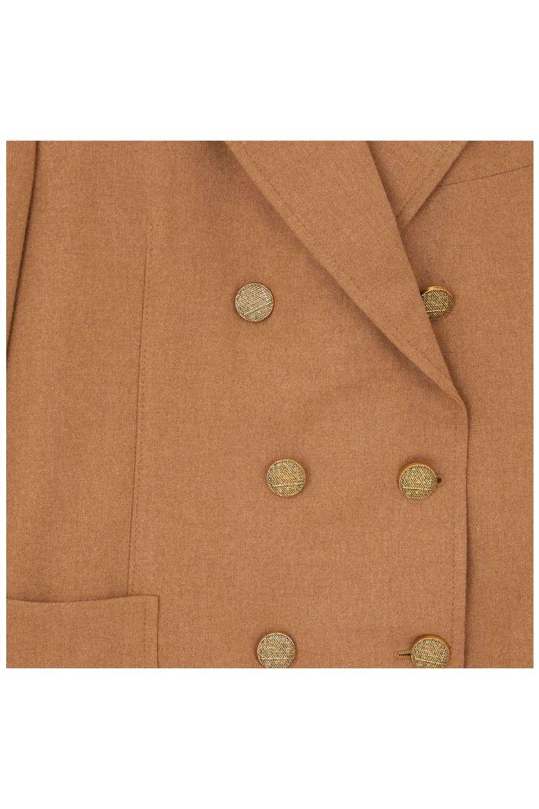 Bobbie Classic Double-Breasted Flannel Jacket, Alternate, color, CAMEL