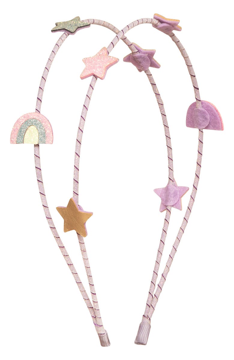 Mimi & Lula Kids' Alice Rainbow Star Double Headband, Main, color,
