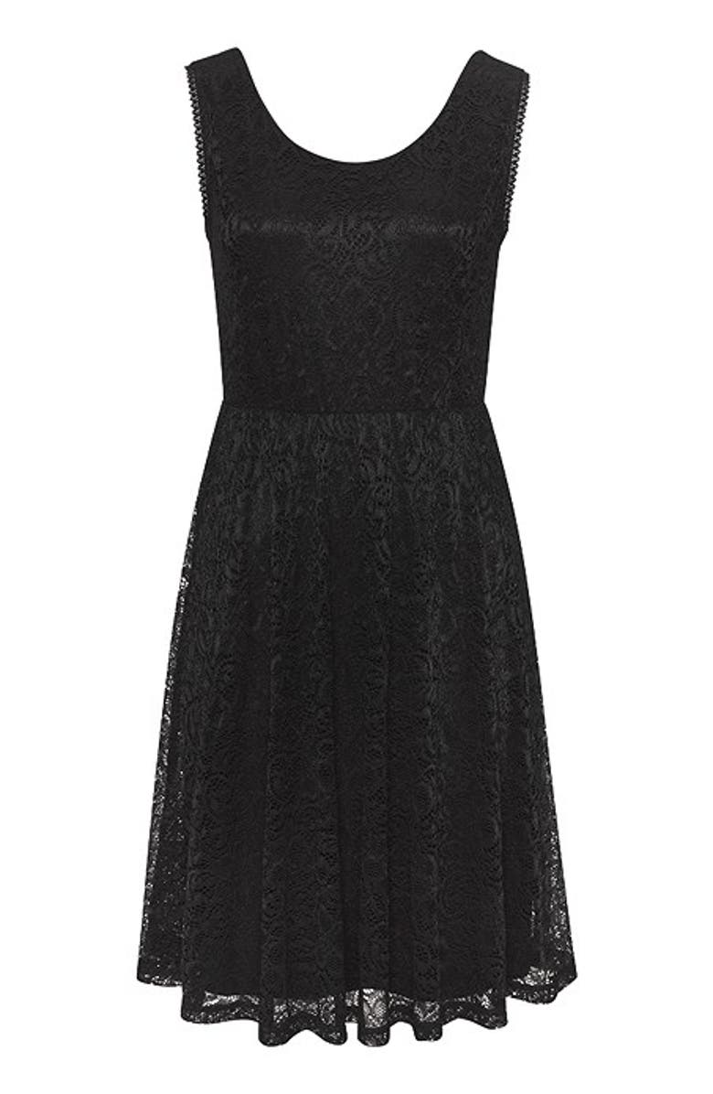 LASCANA Women's Sleeveless Lace Dress, Alternate, color, Black