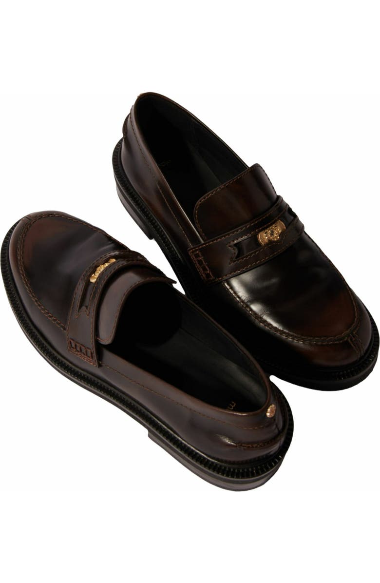 maje Brushed leather loafers, Alternate, color,
