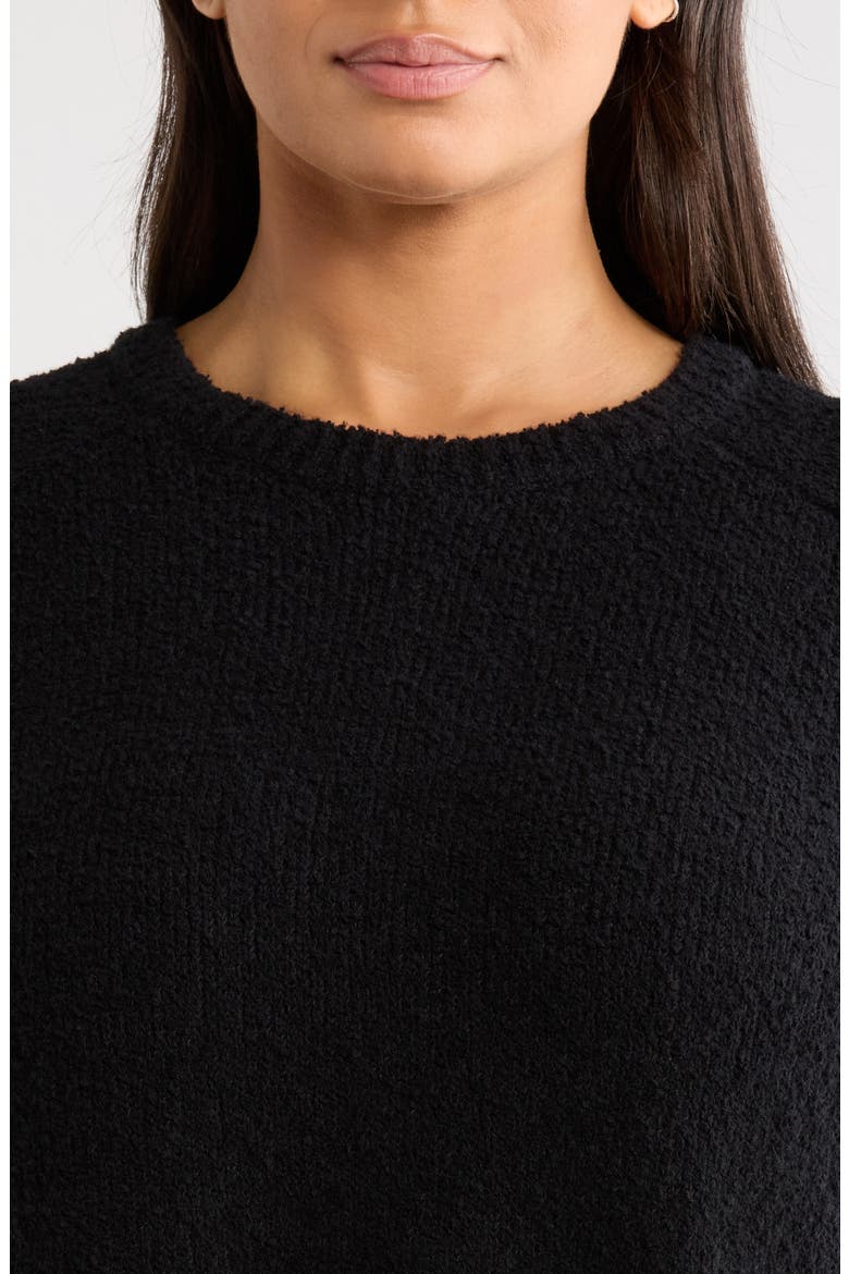 Organic Cotton & Cashmere Crewneck Sweater, Alternate, color, BLACK
