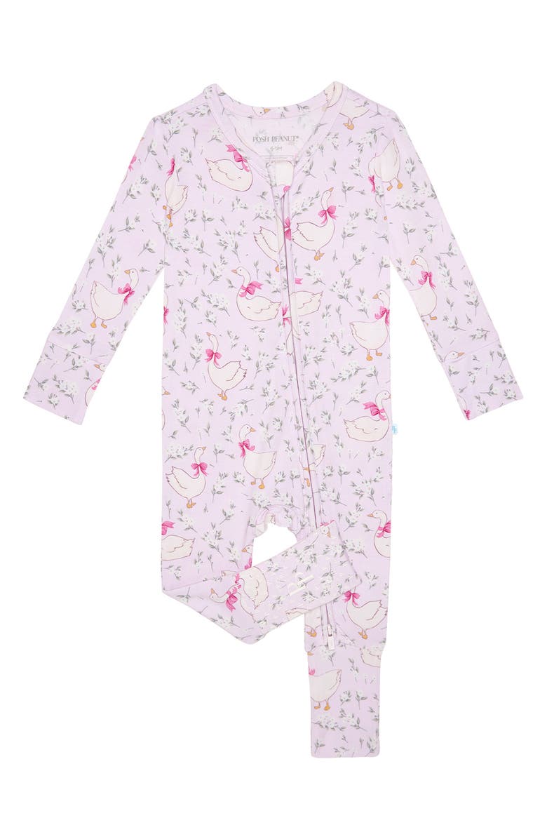 Posh Peanut Fitted Convertible One-Piece Pajamas, Main, color, Light/ Pastel Pink