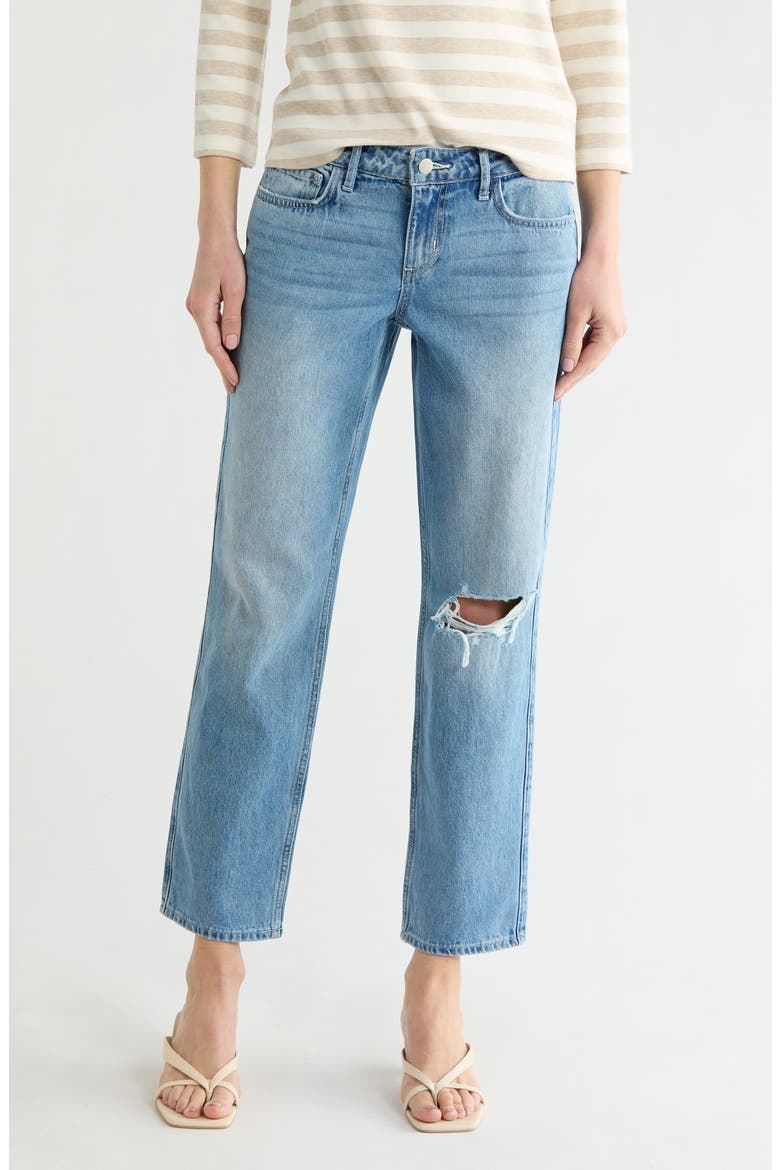 Nevia Low Rise Slouch Straight Leg Jeans, Main, color, ZION DESTRUCT