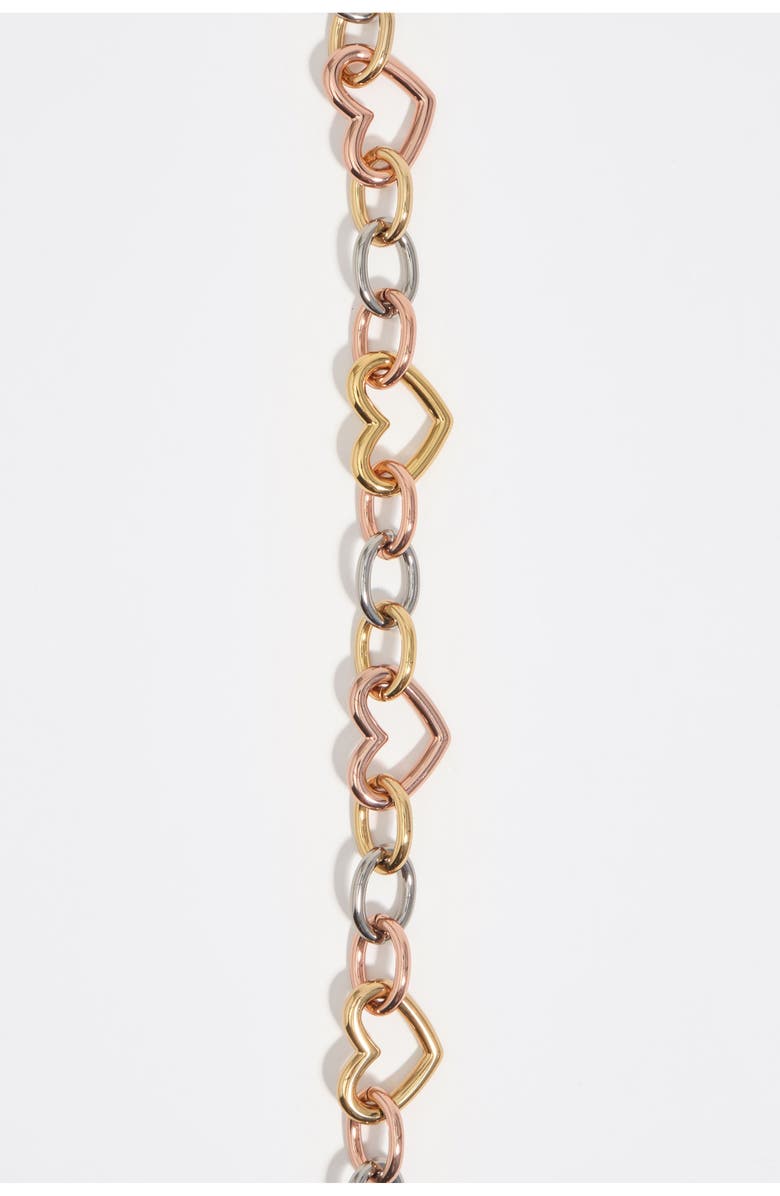 Bimba y Lola Heart Logo Metal Chain Necklace, Alternate, color, Multigold