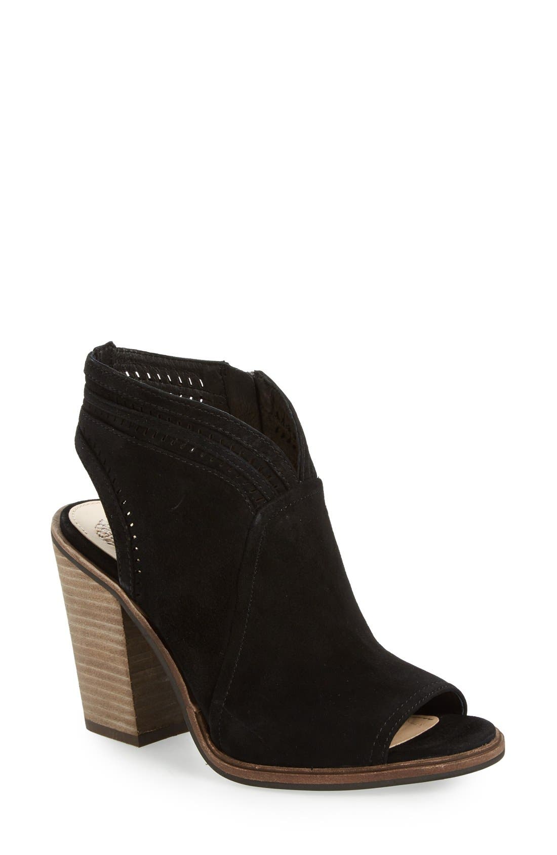 Vince Camuto 'Koral' Perforated Open Toe Bootie, Main, color, 