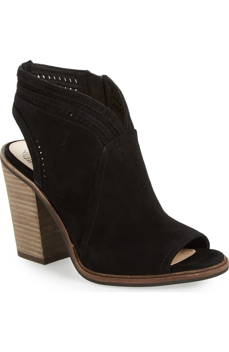 Vince Camuto 'Koral' Perforated Open Toe Bootie, Main, color,