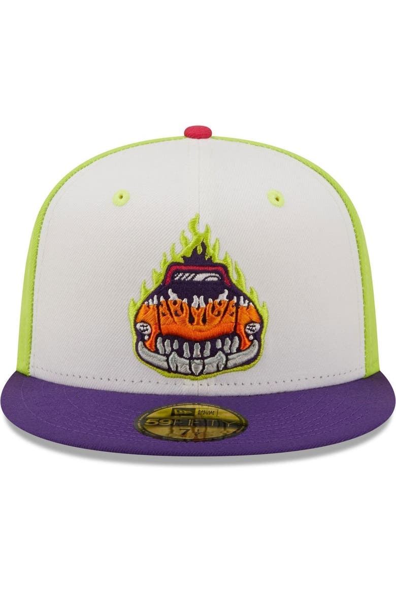 Men's New Era White/Purple Bólidos de Bowling Green Copa De La Diversion 59FIFTY Fitted Hat, Alternate, color, White