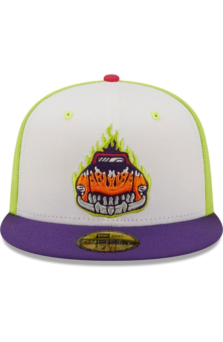 New Era Men's New Era White/Purple Bólidos de Bowling Green Copa De La Diversion 59FIFTY Fitted Hat, Alternate, color, White