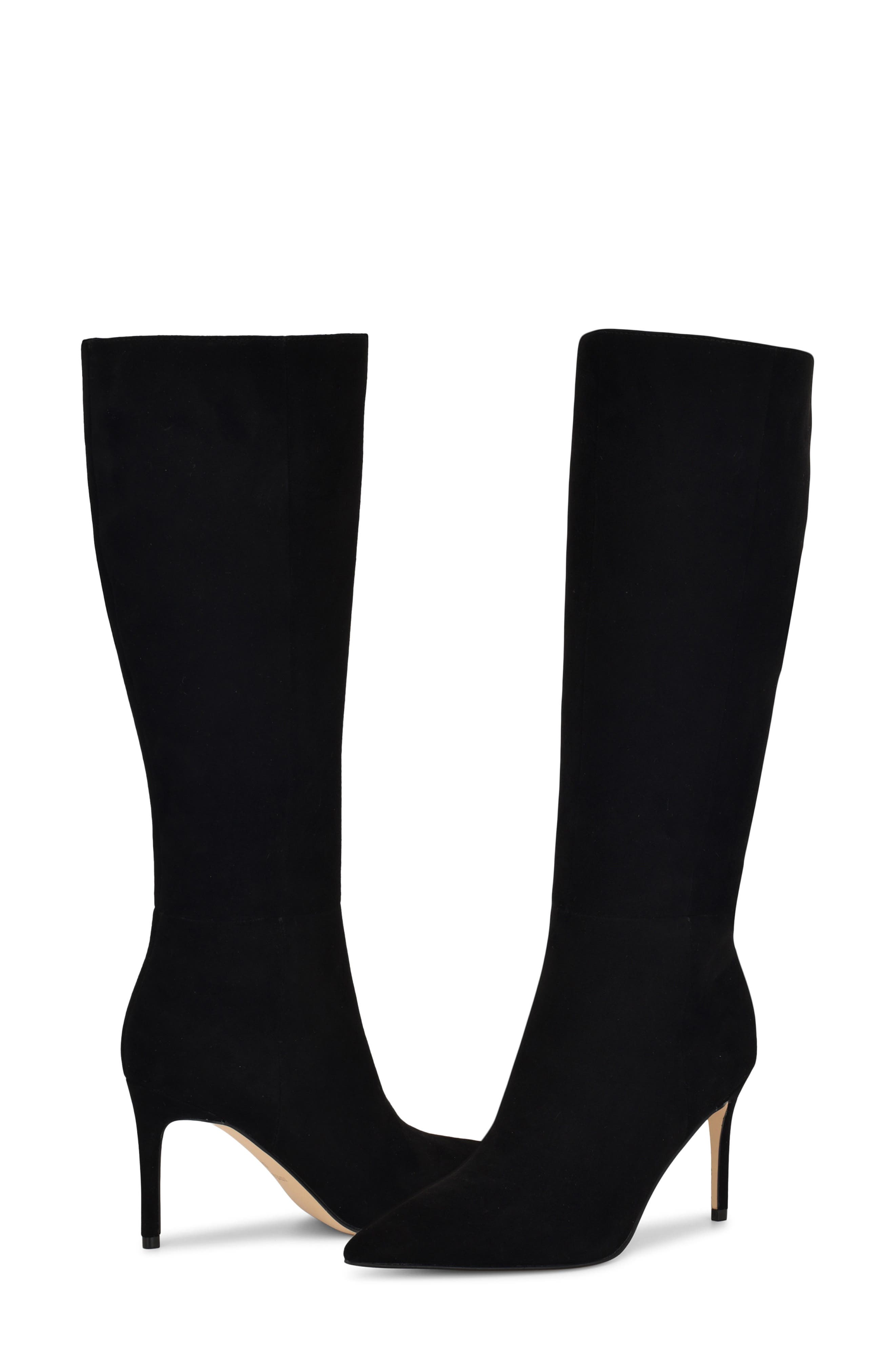 Nine West Cook Pointed Toe Knee High Boot, Alternate, color, Black Suede