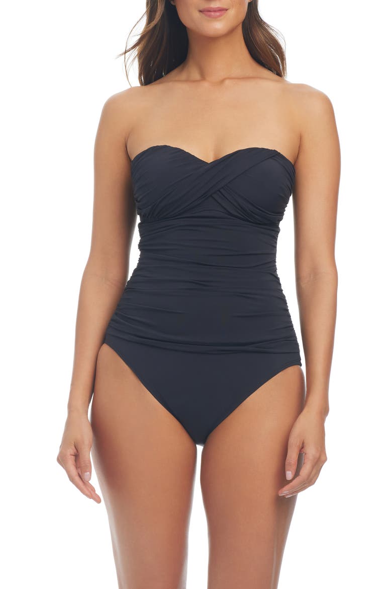 Kore Twist One-Piece Swimsuit, Alternate, color, BLACK