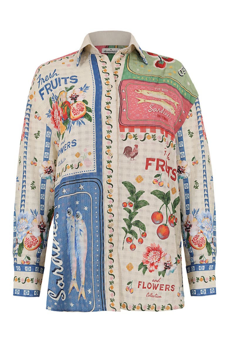 Anastasia Basket Oversize Cotton Button-Up Cover-Up Shirt, Alternate, color, WHITE