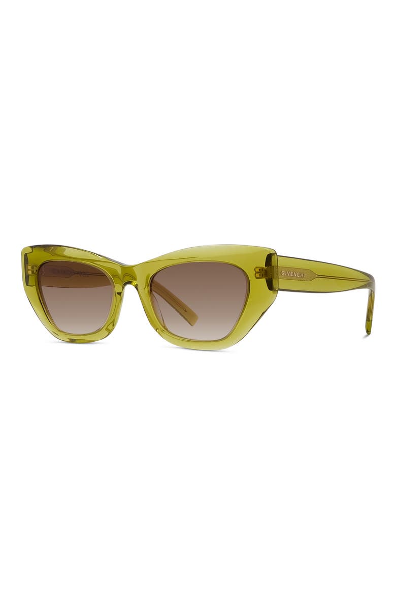 City 54mm Cat Eye Sunglasses, Alternate, color, SHINY LIGHT GREEN / BROWN